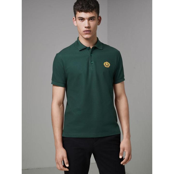 Burberry Burberry Archive Logo Cotton Piqu Polo Shirt, Size: Xs, Green