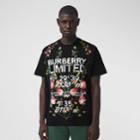 Burberry Burberry Montage Print Cotton Oversized T-shirt, Size: L, Black