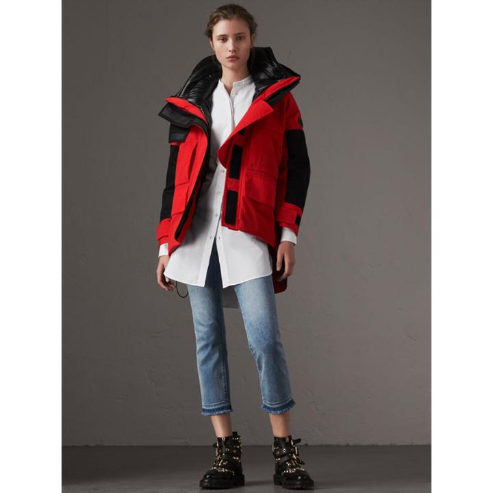 Burberry Burberry Showerproof Coat With Detachable Warmer, Red