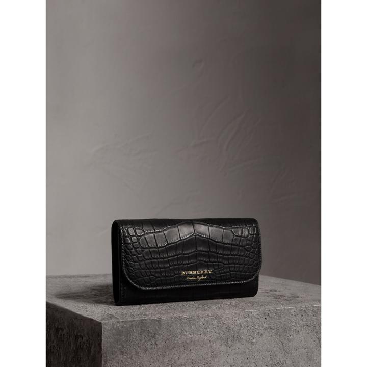 Burberry Burberry Alligator And Leather Continental Wallet