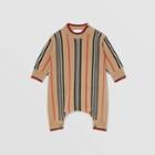 Burberry Burberry Childrens Icon Stripe Cashmere Wool Jumpsuit, Size: 1m, Beige