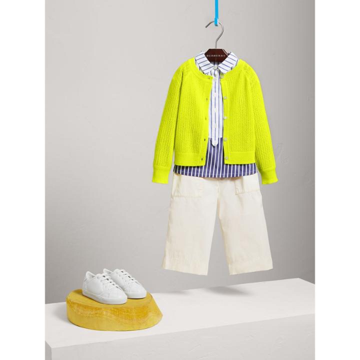 Burberry Burberry Open-stitch Knitted Cashmere Cardigan, Size: 14y