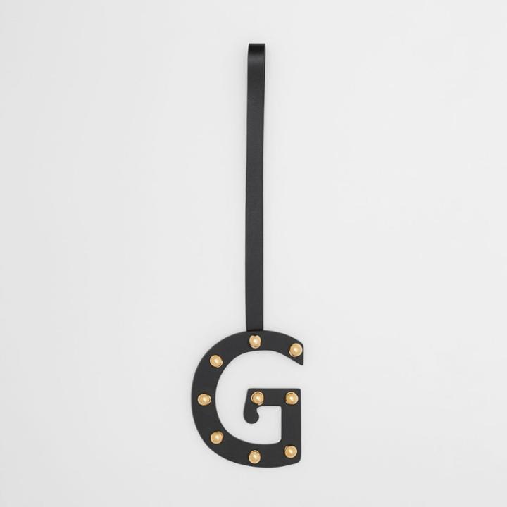 Burberry Burberry 'g' Studded Leather Alphabet Charm, Yellow