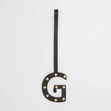 Burberry Burberry 'g' Studded Leather Alphabet Charm, Yellow