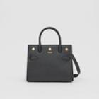 Burberry Burberry Mini Leather Two-handle Title Bag, Black