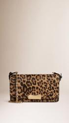Burberry Animal Print Calfskin Clutch Bag With Chain