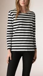Burberry Brit Long-sleeved Striped Cotton Top