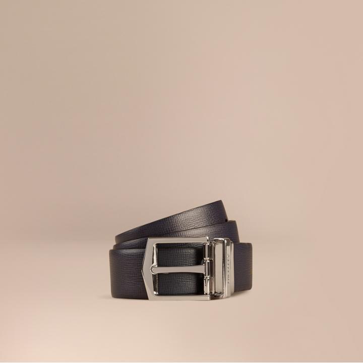 Burberry Burberry Reversible London Leather Belt, Size: 100, Blue