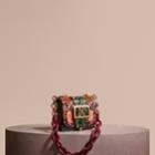 Burberry Burberry The Mini Square Buckle Bag In Snakeskin And Velvet, Pink