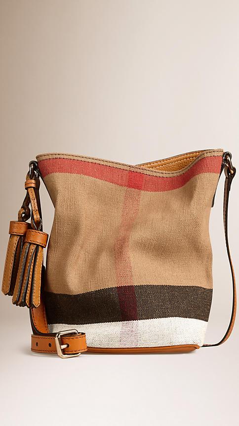 Burberry Mini Canvas Check Crossbody Bag