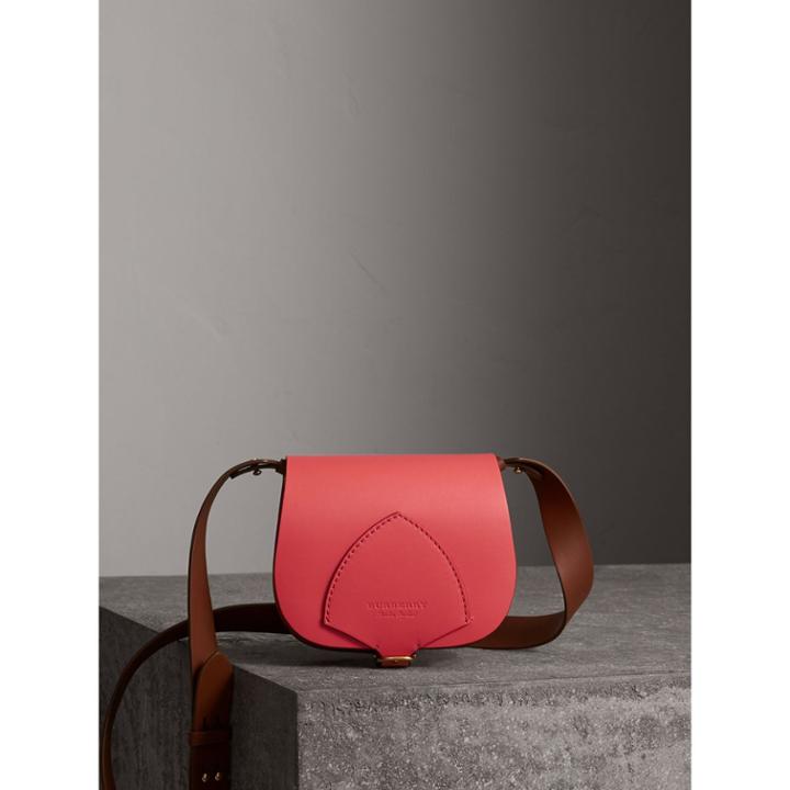 Burberry Burberry The Satchel In Leather, Orange