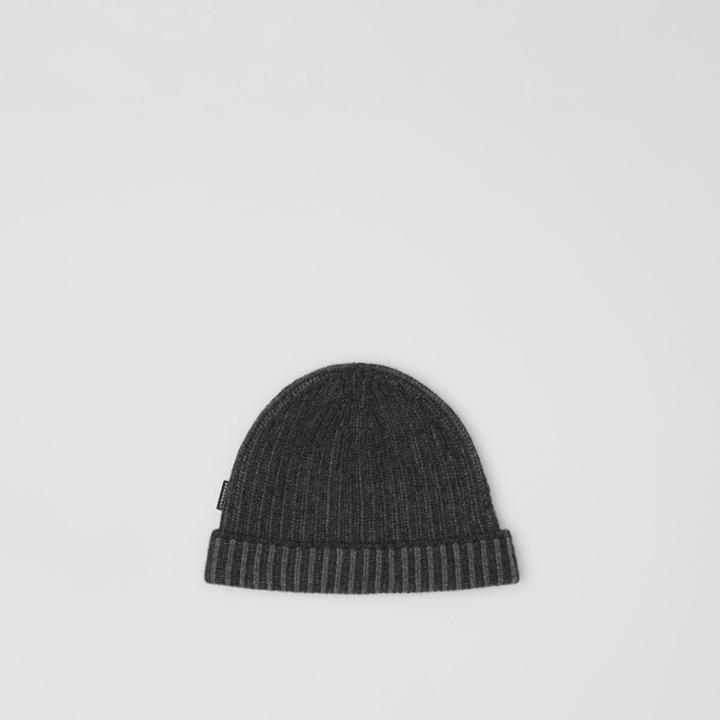 Burberry Burberry Rib Knit Cashmere Beanie, Grey