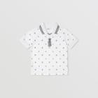 Burberry Burberry Childrens Star And Monogram Motif Jersey Mesh Polo Shirt, Size: 12y, Black