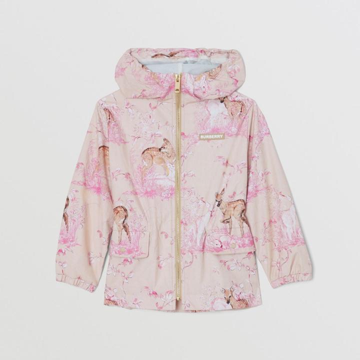 Burberry Burberry Childrens Deer Sketch Print Nylon Hooded Jacket, Size: 10y