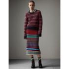 Burberry Burberry Hand-crocheted Detail Cashmere Wool Blend Skirt, Size: Xl, Multicolour