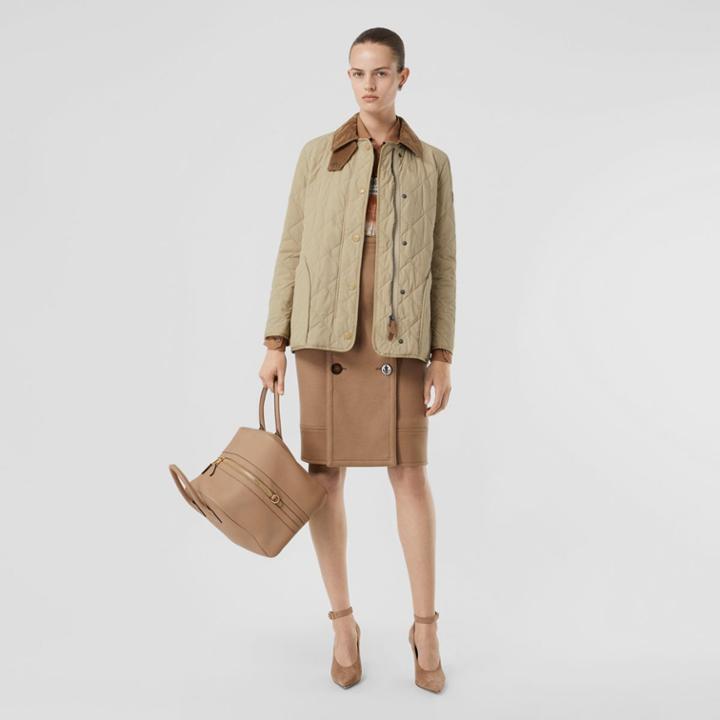 Burberry Burberry Diamond Quilted Thermoregulated Barn Jacket, Size: S, Yellow