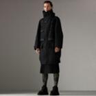 Burberry Burberry Bonded Technical And Cotton Twill Parka, Size: 34, Black