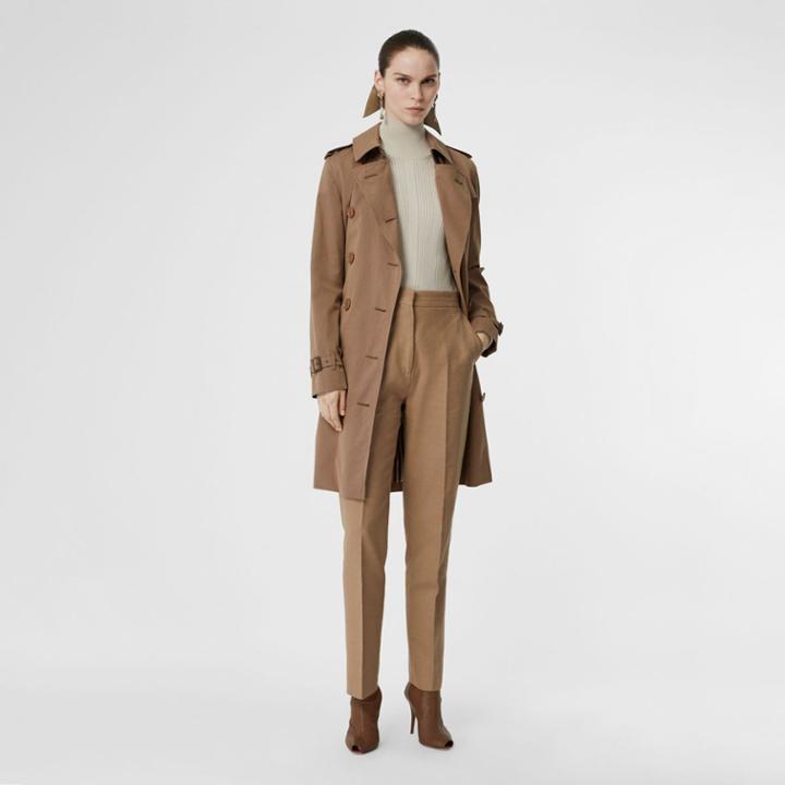 Burberry Burberry Tropical Gabardine Trench Coat, Size: 04, Beige