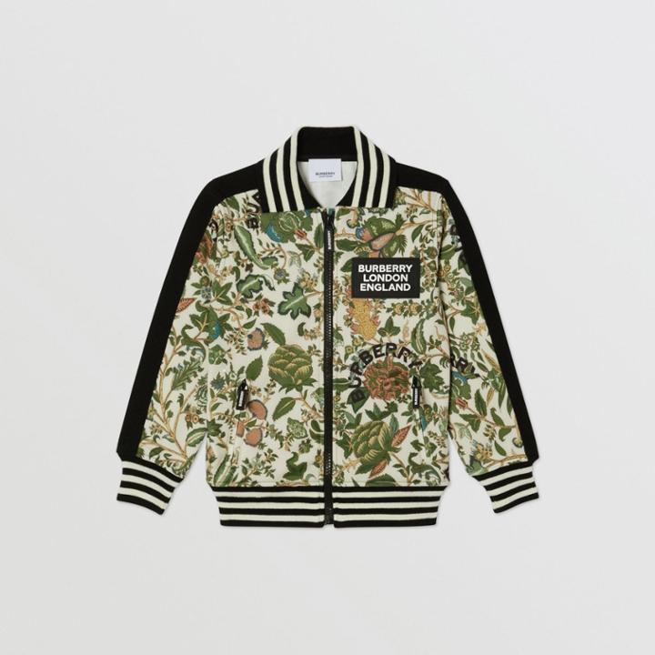 Burberry Burberry Childrens Botanical Print Neoprene Bomber Jacket, Size: 10y, Green