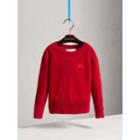 Burberry Burberry Check Detail Cashmere Sweater, Size: 6y, Red