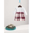 Burberry Burberry Pointelle And Check Cotton Dress, Size: 6m, Red