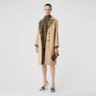 Burberry Burberry Leopard Print-lined Cotton Gabardine Car Coat, Size: 10, Yellow