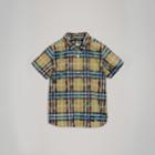 Burberry Burberry Short-sleeve Scribble Check Cotton Shirt, Size: 8y, Blue