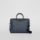 Burberry Burberry London Check And Leather Briefcase, Blue