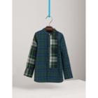 Burberry Burberry Panelled Tartan And Check Cotton Poplin Shirt, Size: 14y, Green