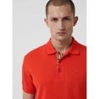 Burberry Burberry Check Placket Cotton Polo Shirt, Size: Xxl, Red