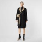 Burberry Burberry Two-tone Tropical Gabardine Belted Car Coat, Size: 04, Black
