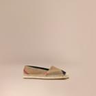 Burberry Burberry Check Jute Cotton Espadrilles, Size: 37, Brown