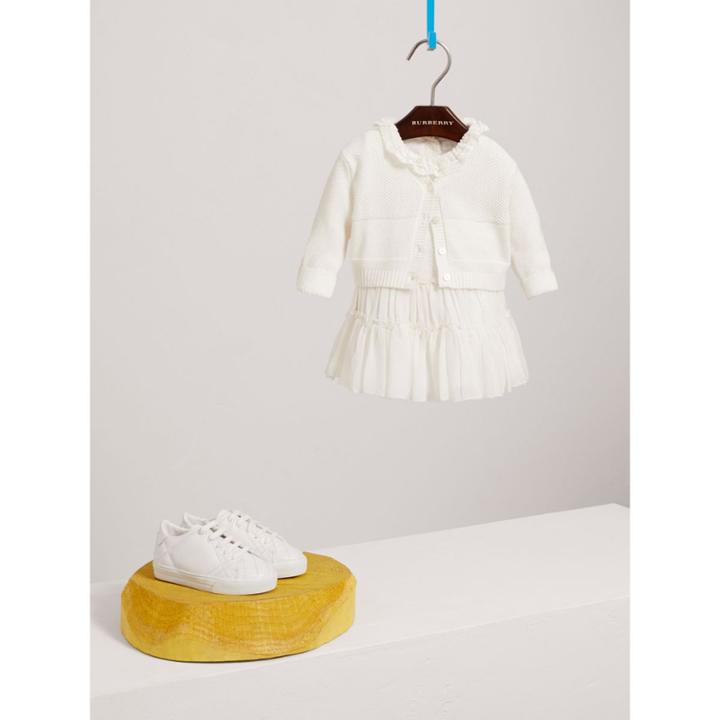 Burberry Burberry Waffle Knit Detail Cotton Cardigan, Size: 18m
