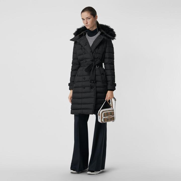 Burberry Burberry Detachable Hood Down-filled Puffer Coat, Size: M, Black
