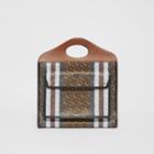 Burberry Burberry Medium Monogram Stripe E-canvas Pocket Bag, Brown
