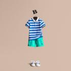 Burberry Burberry Striped Cotton Polo Shirt, Size: 8y, Blue