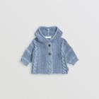 Burberry Burberry Childrens Contrast Knit Cotton Hooded Jacket, Size: 12m, Blue