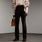 Burberry Burberry English Wool Mohair High-waist Tailored Trousers, Size: 40, Black