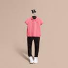 Burberry Burberry Ruched Detail Stretch Cotton Polo Shirt, Size: 6y, Red