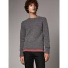 Burberry Burberry Wool Cashmere Mohair Tweed Sweater, Grey