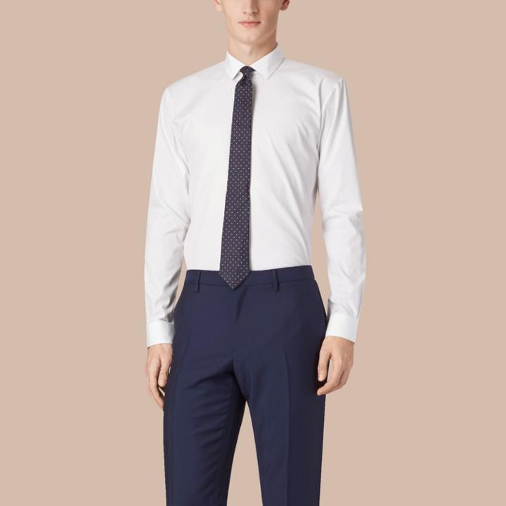 Burberry Burberry Modern Fit Cotton Poplin Shirt, Size: 15.5, White