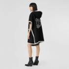 Burberry Burberry Logo Graphic Wool Cashmere Jacquard Hooded Cape, Black