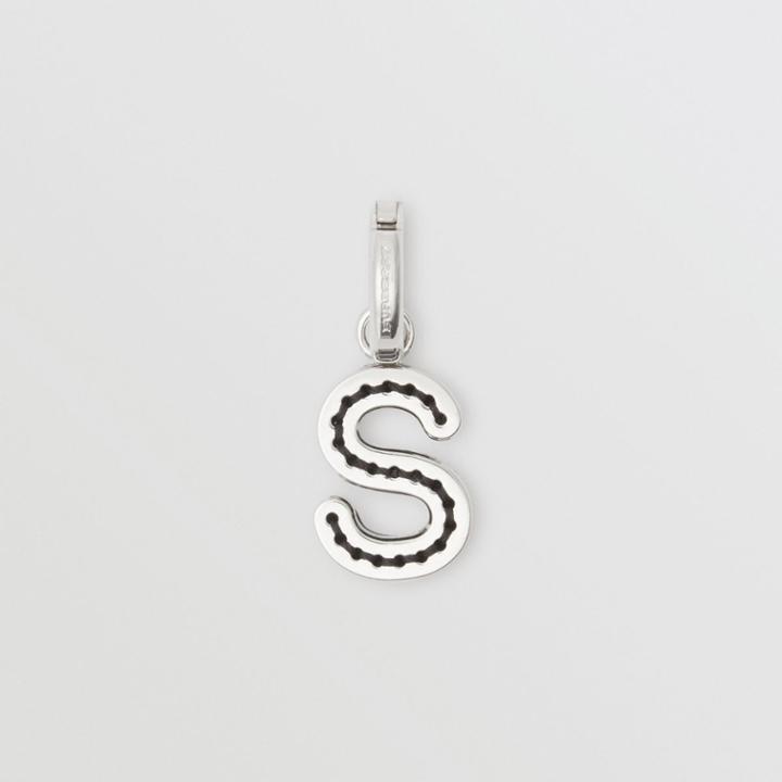 Burberry Burberry Leather-topstitched 's' Alphabet Charm, Grey