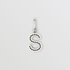 Burberry Burberry Leather-topstitched 's' Alphabet Charm, Grey