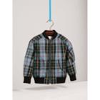 Burberry Burberry Quilted Tartan Cotton Gabardine Bomber Jacket, Size: 12y, Blue