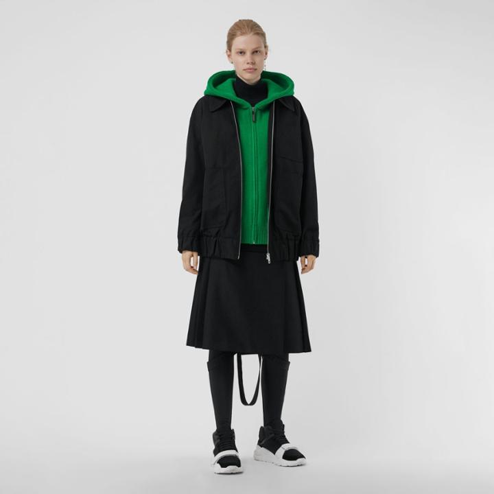 Burberry Burberry Tropical Gabardine Harrington Jacket, Size: 06, Black