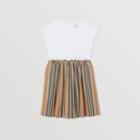 Burberry Burberry Childrens Icon Stripe Cotton Dress, Size: 12y, Beige