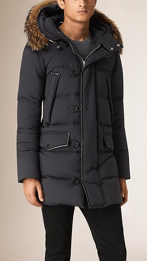 Burberry Down-filled Parka Coat With Fur Trimmed Hood