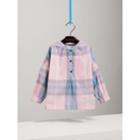 Burberry Burberry Gathered Check Cotton Shirt, Size: 6y, Pink