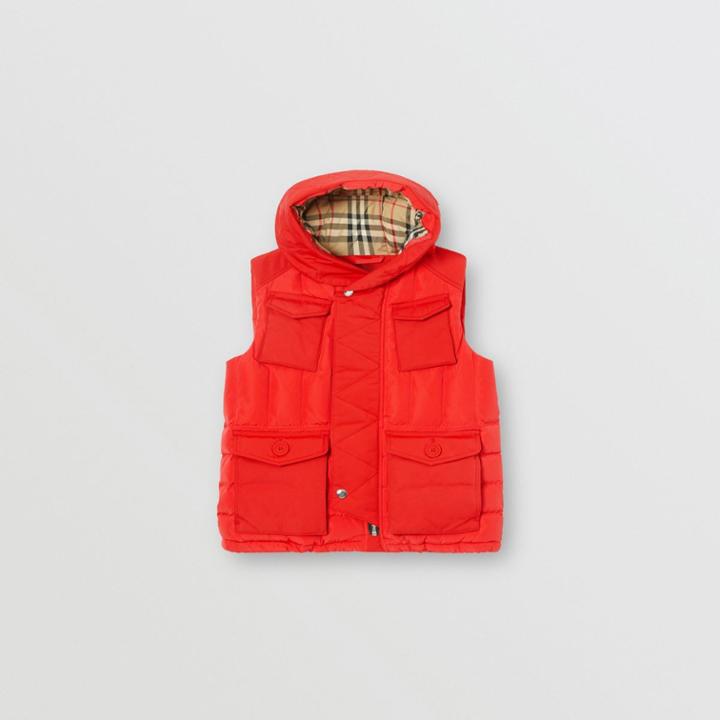 Burberry Burberry Childrens Down-filled Hooded Puffer Gilet, Size: 10y, Red